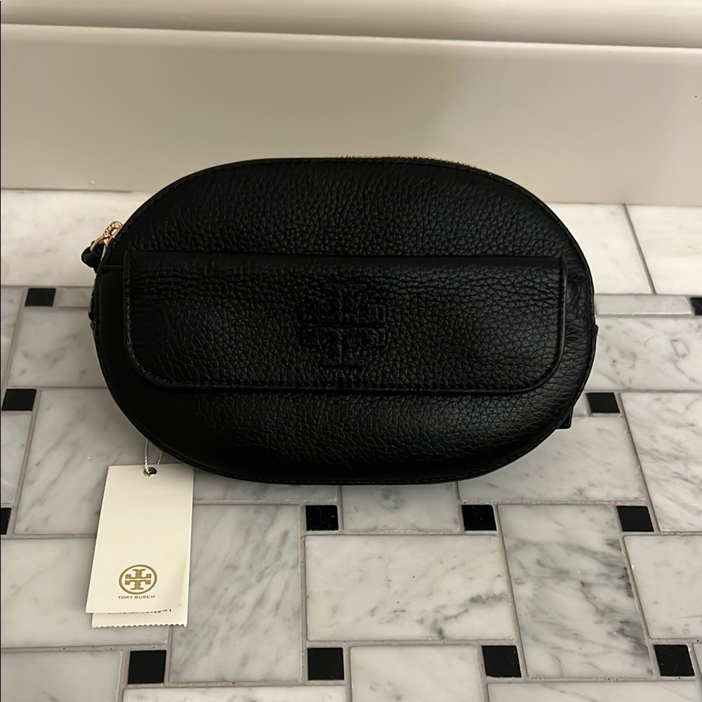 Tory Burch Black Leather Belt Bag NWT